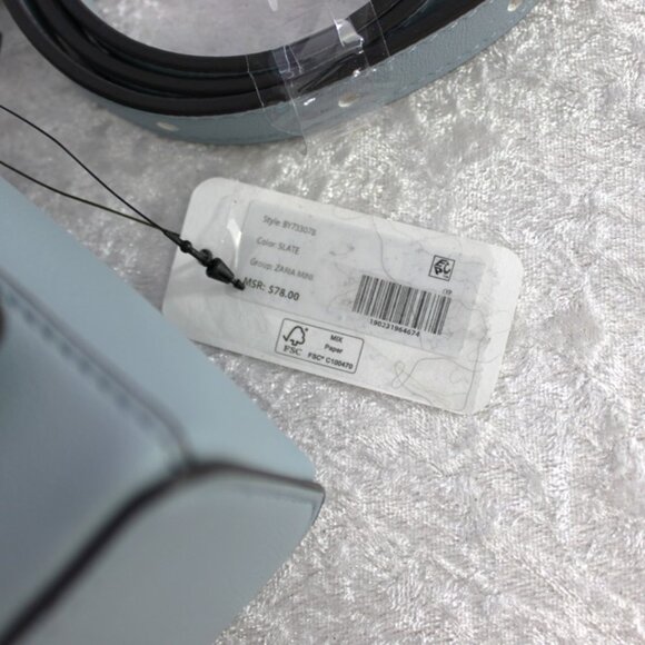 Guess Zaria Mini Top Handle Crossbody – Slate Blue with Floral Appliqués - Picture 8 of 8